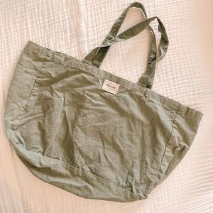 Sezane Green Tote Bag.